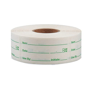 L LIKED 500 Stickers Use by 1 x 2 Inch Dissolvable Food Storage Labels for Containers Prep roll of 500