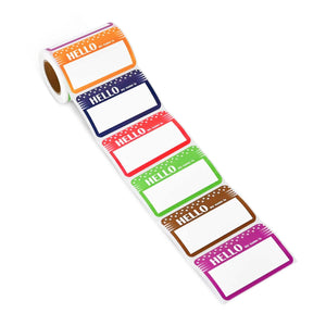 L LIKED Name Tags Stickers Assorted Name Tags for Clothes with Colorful Border No Residue