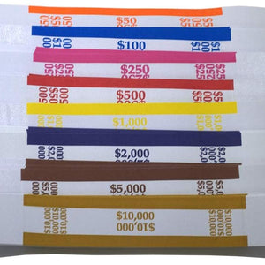 L LIKED Pack of 400 Money Band Bundles Self Sealing Currency Straps for Bill Wrappers (50 of Each - 400 Assorted)