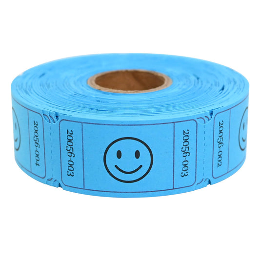 L LIKED Raffle Tickets, Smile,(6 Color Selection),Each Color with 500 Tickets,1"x2"Single Roll, Ticket for Events, Entry, Class Reward, Raffle & Prizes