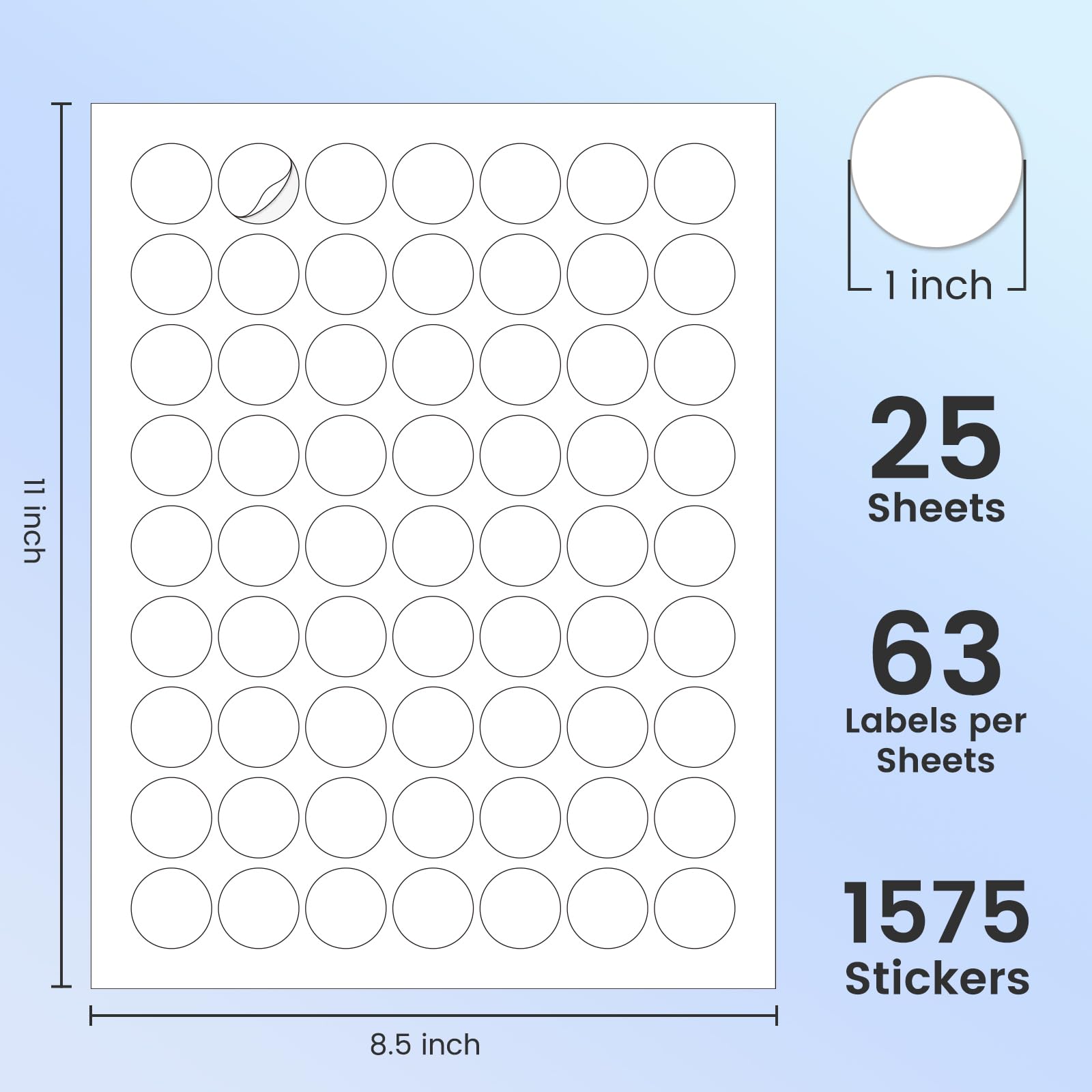 L LIKED Printable Round Labels，Matte White