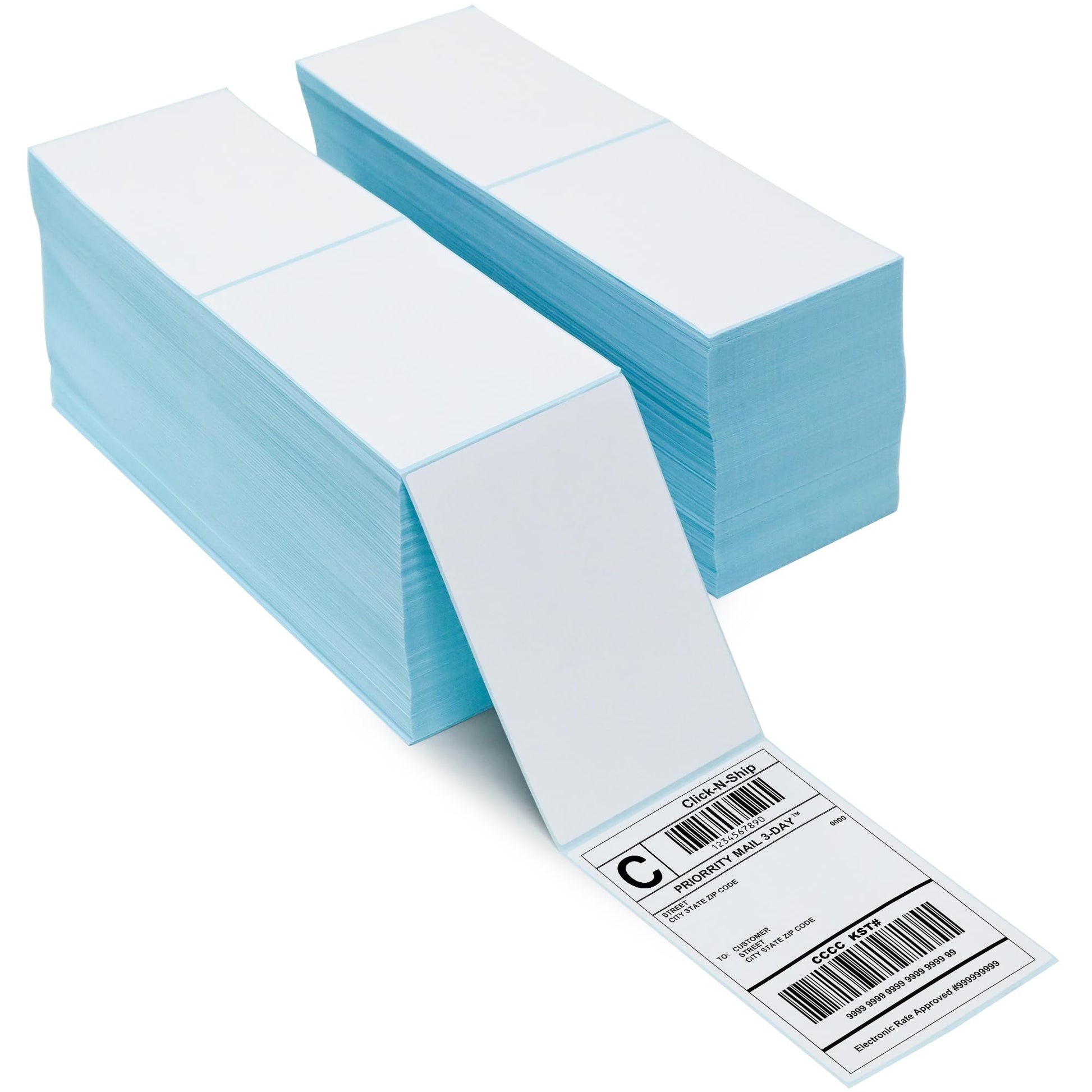 L LIKED 4" x 6" Fanfold Blue Direct Thermal Labels