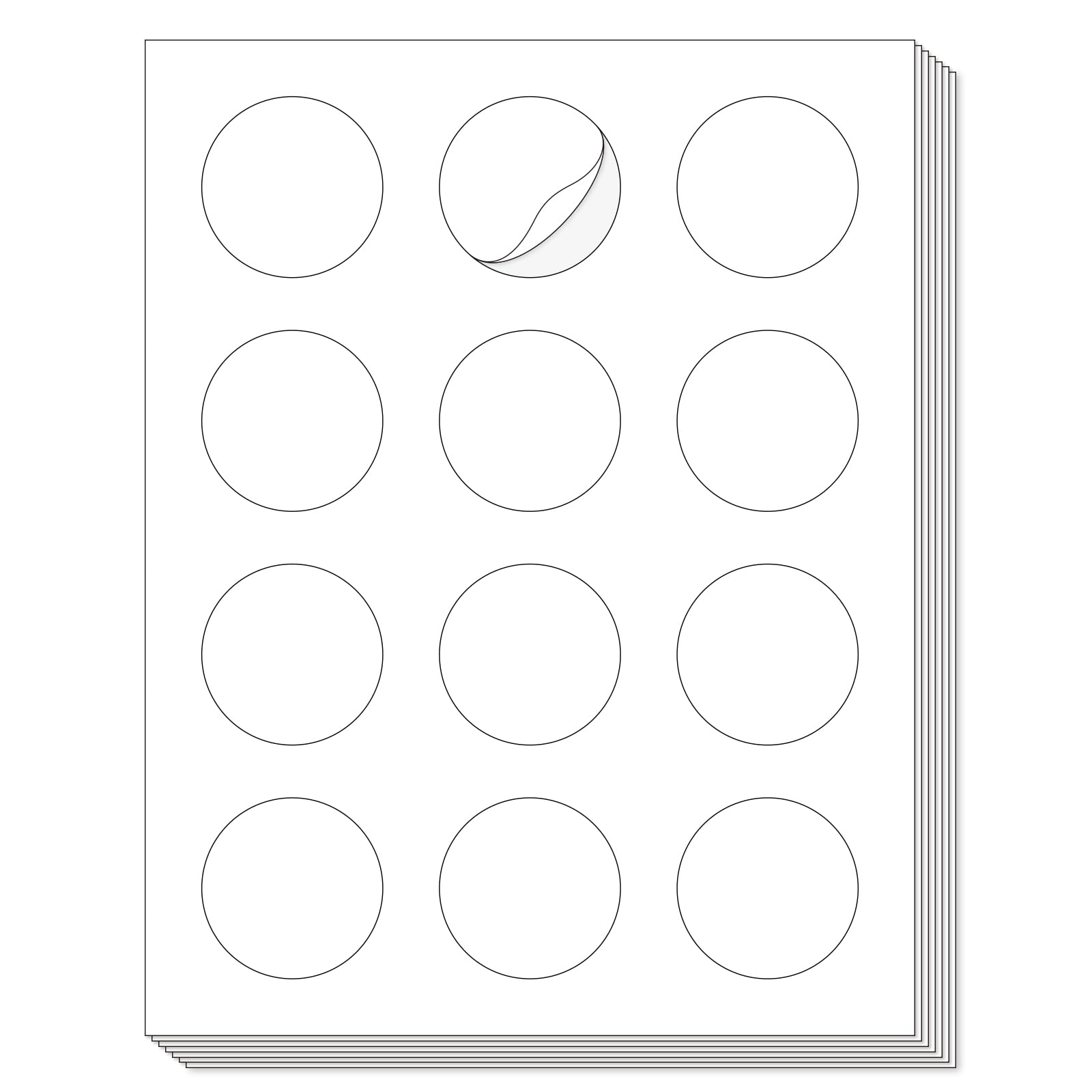 L LIKED Printable Round Labels，Matte White