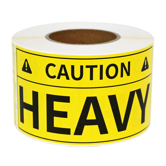 L LIKED Caution Heavy Sticker, 2 x 4 inch Yellow Heavy Special Handling Shipping Pallet Label Stickers, Caution Warning Labels for Shipping, Packing and Moving (300 Labels/Roll