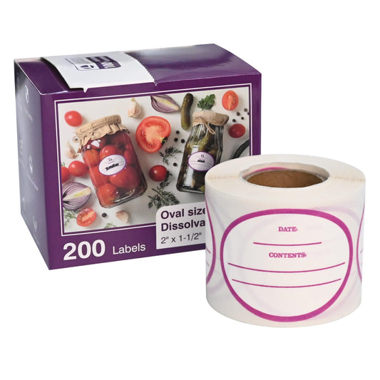 L LIKED 200 Stickers Dissolvable Food Labels for Containers 1 1/2" x 2"Canning Labels for Jars (Roll of 200) (1 Rolls)