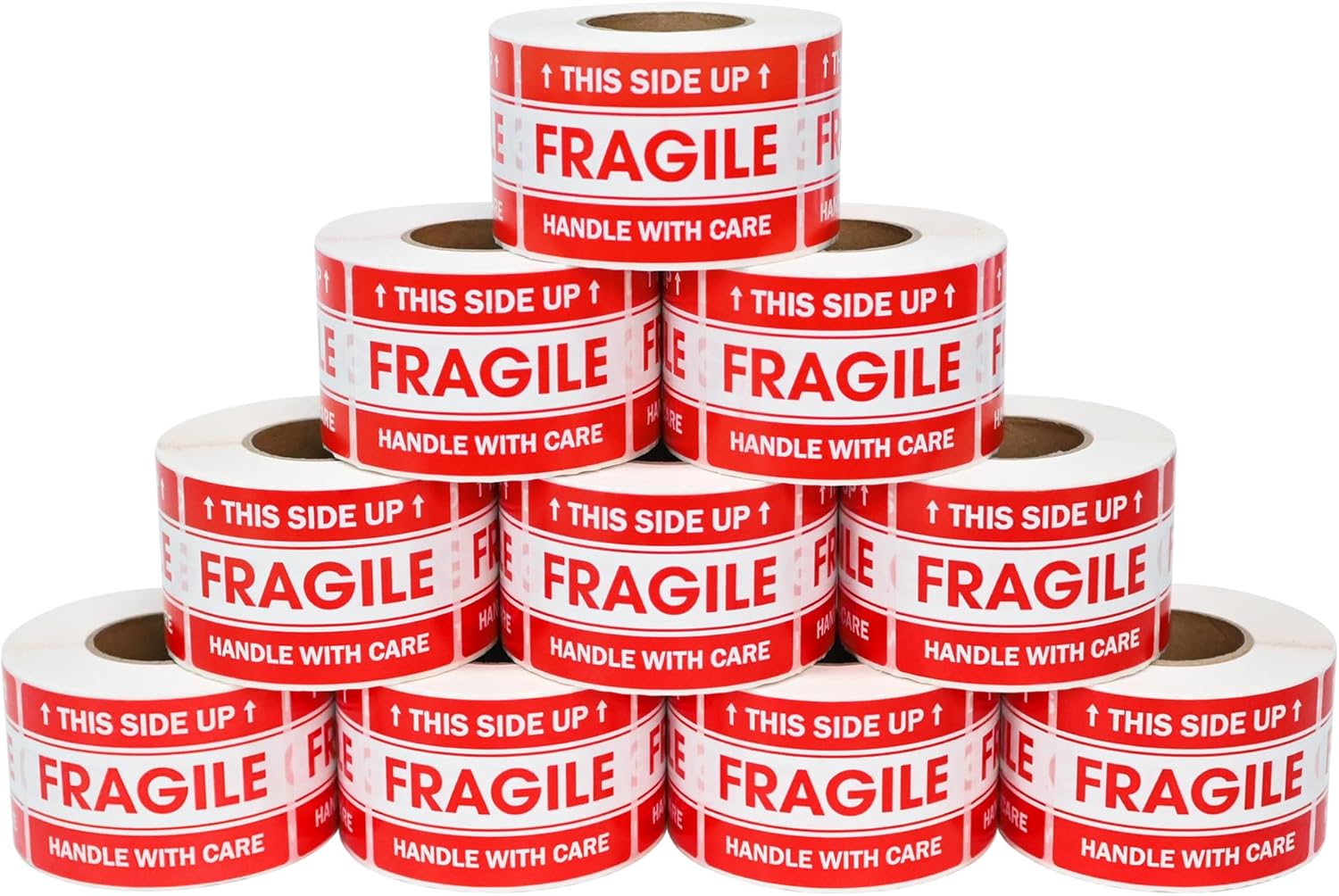 L LIKED 2"x 3" Fragile Stickers for Shipping and Moving,Strong Adhesive (Handle with Care,This Side Up)