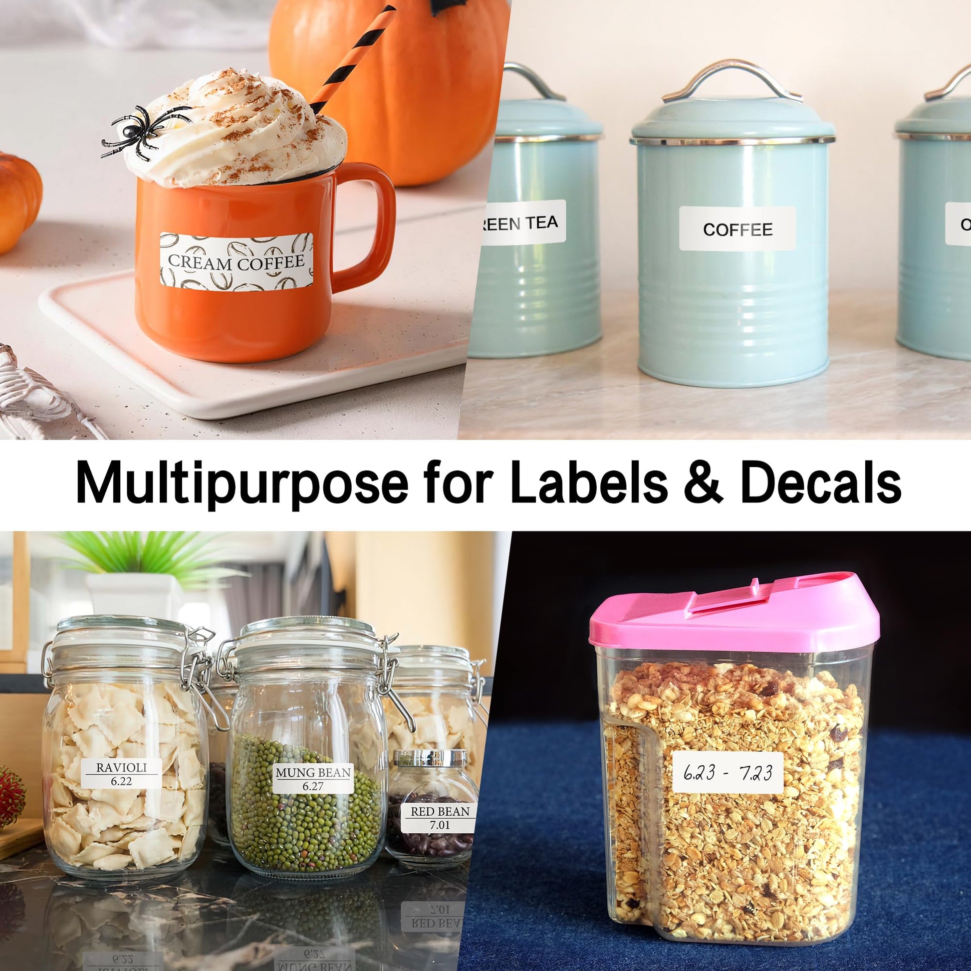 L LIKED Dissolvable Food Labels 8.5" x 11" Printable Sticker Paper for Laser & Inkjet Printers Full Sheets and 1" X 2-5/8" Sticket Labels,Freezer Labels-25 Sheets