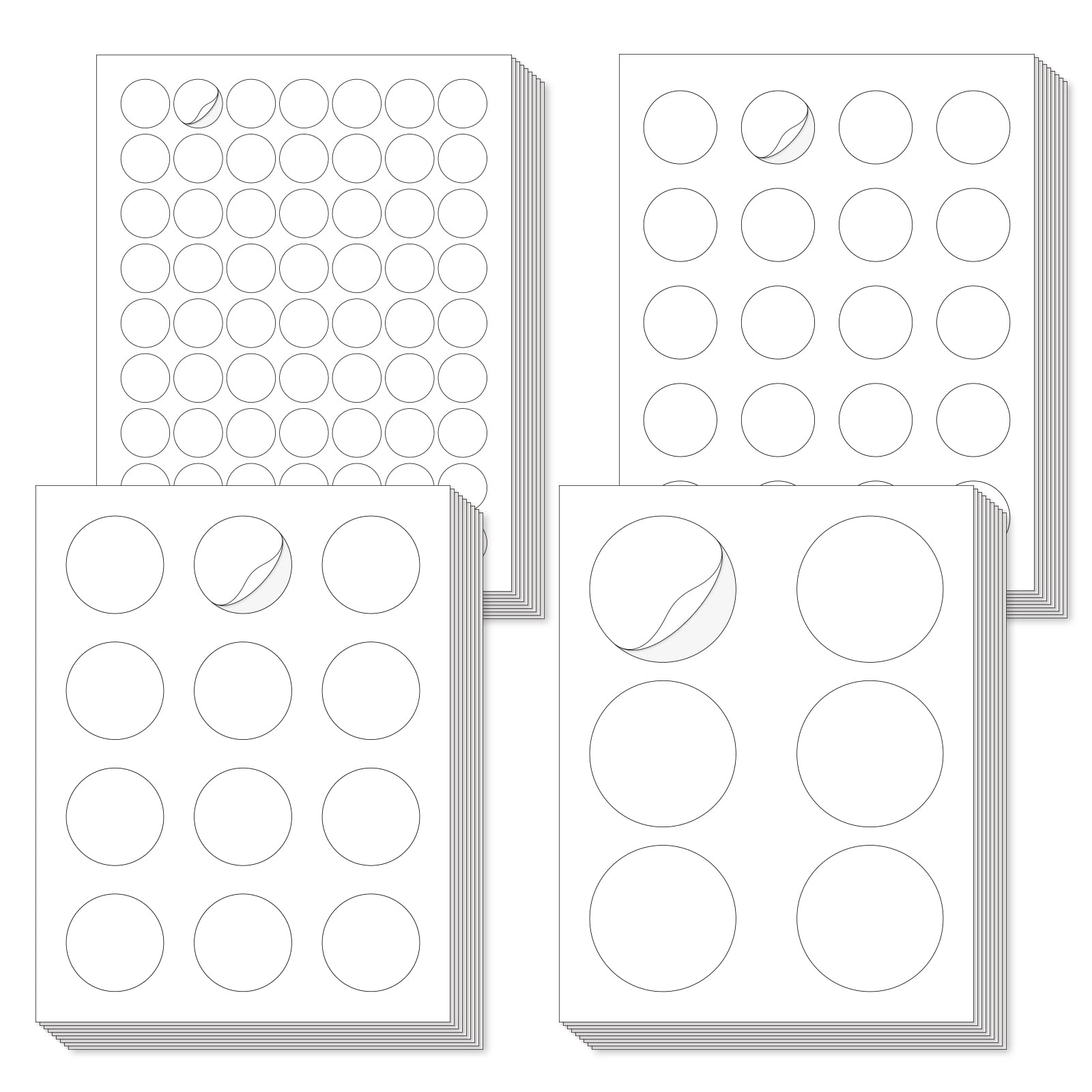 L LIKED Printable Round Labels，Matte White