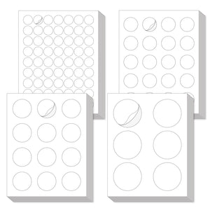 L LIKED Printable Round Labels，Matte White