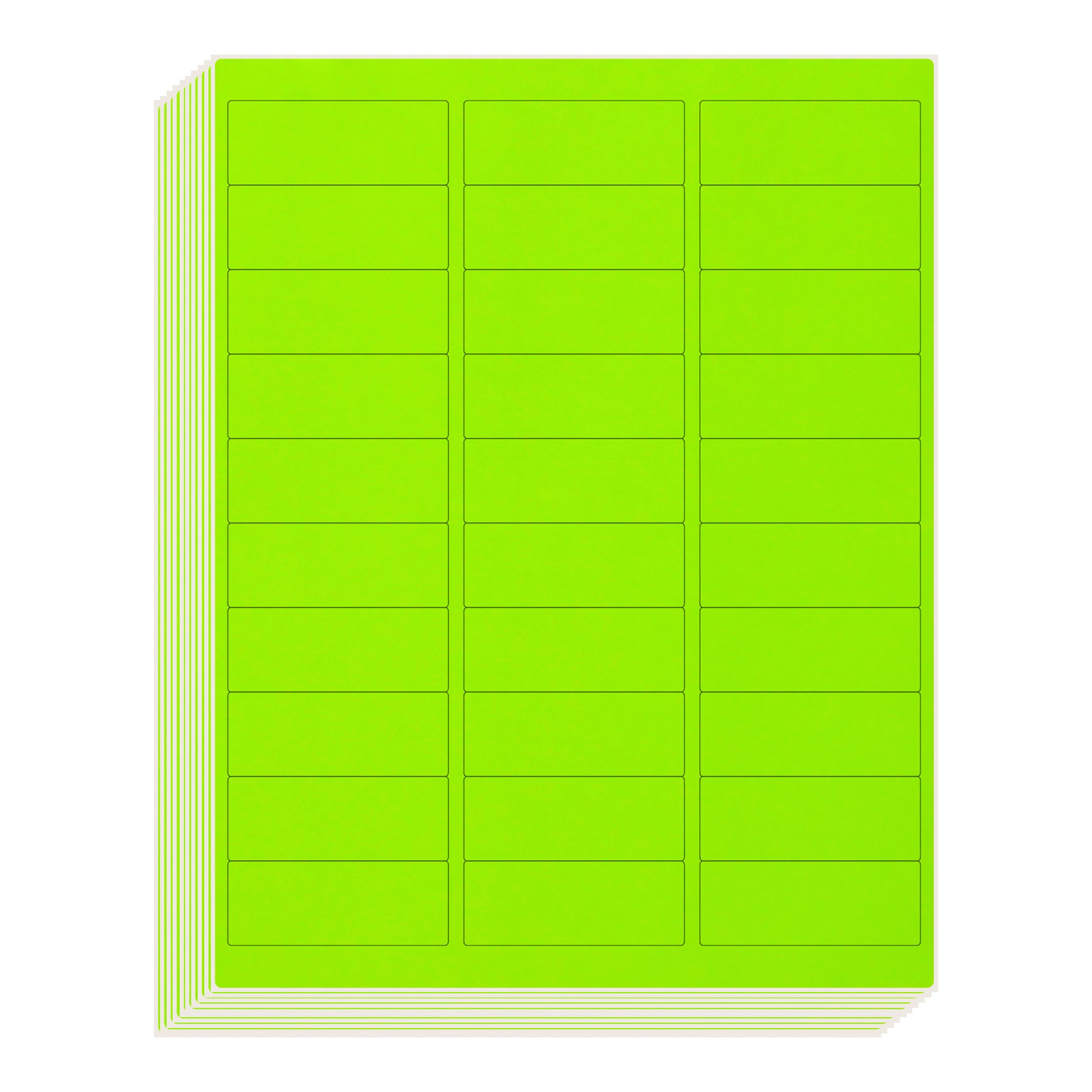 L LIKED Neon Multi-Color Paper, Fluorescent Neon Labels Handwritten or Inkjet/Laser Colored Labels, 1" X 2-5/8" for Shipping Envelopes & Packages-Green, Yellow, Pink, 30 Sheets, 900 Labels.