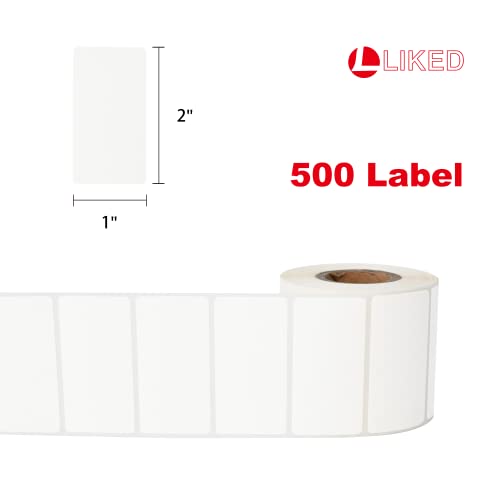 L LIKED 500 Stickers 2" x 1" White Dissolvable Food Labels for Containers -500 Labels/Roll