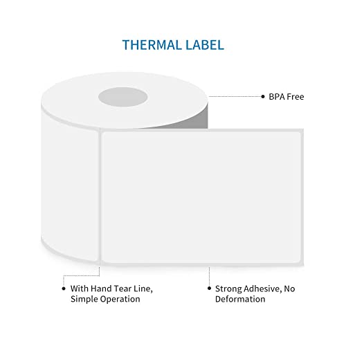 L LIKED 4 Rolls 4" x 6" Direct Blank Thermal Shipping Labels with 450 Labels/Roll - Compatible Zebra 2844 ZP-450 ZP-500 ZP-505 (4 Rolls - 1800 Labels)