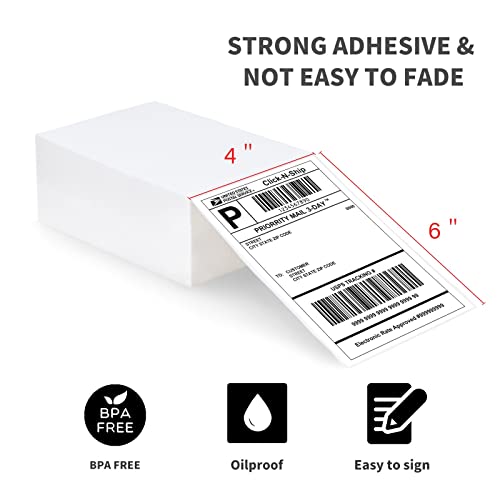 L LIKED  Fanfold 4" x 6" Direct Thermal Labels, with Perforated line for Thermal Printers - Compatible Zebra & Rollo Printer (4" x 6" )