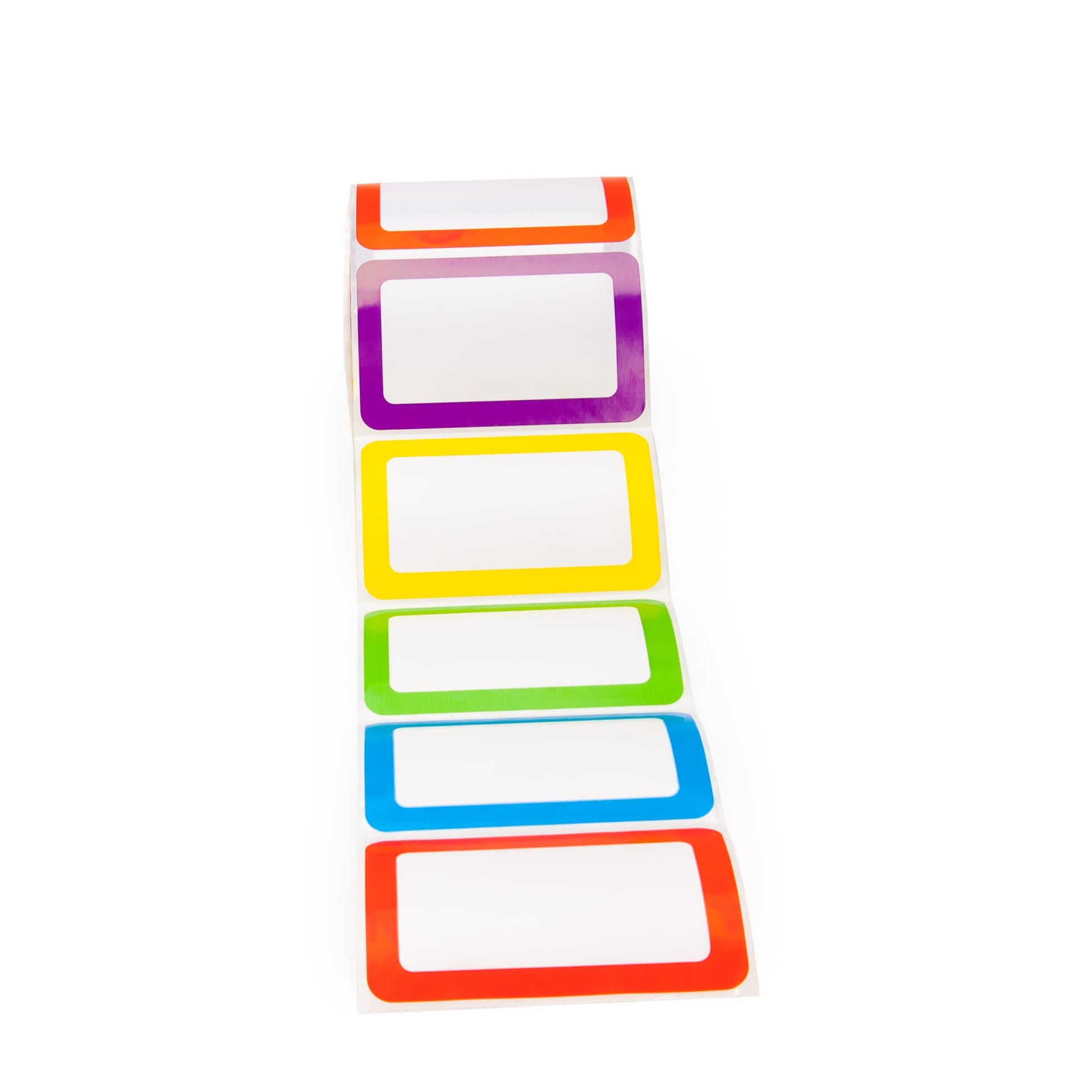 L LIKED 500 Stickers - Colors Plain Name tag Labels with Perforated Line for School Office Home (Blank - 500 Labels)