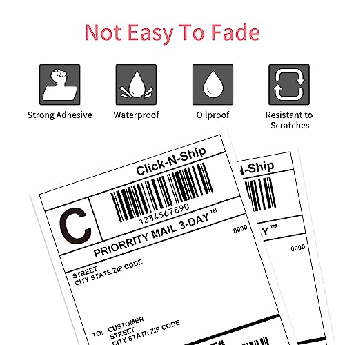 L LIKED Direct Thermal Labels - for 3" Core Industrial Printers 4"x 6"Address&Shipping Labels-Wite Perforations (1000 labels/Roll)