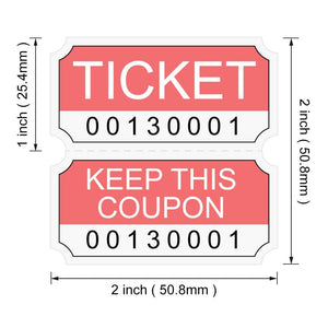 L LIKED 8000 Assorted Double Raffle Tickets 2000 per Roll 50/50 (Blue, Green, Red, Yellow)