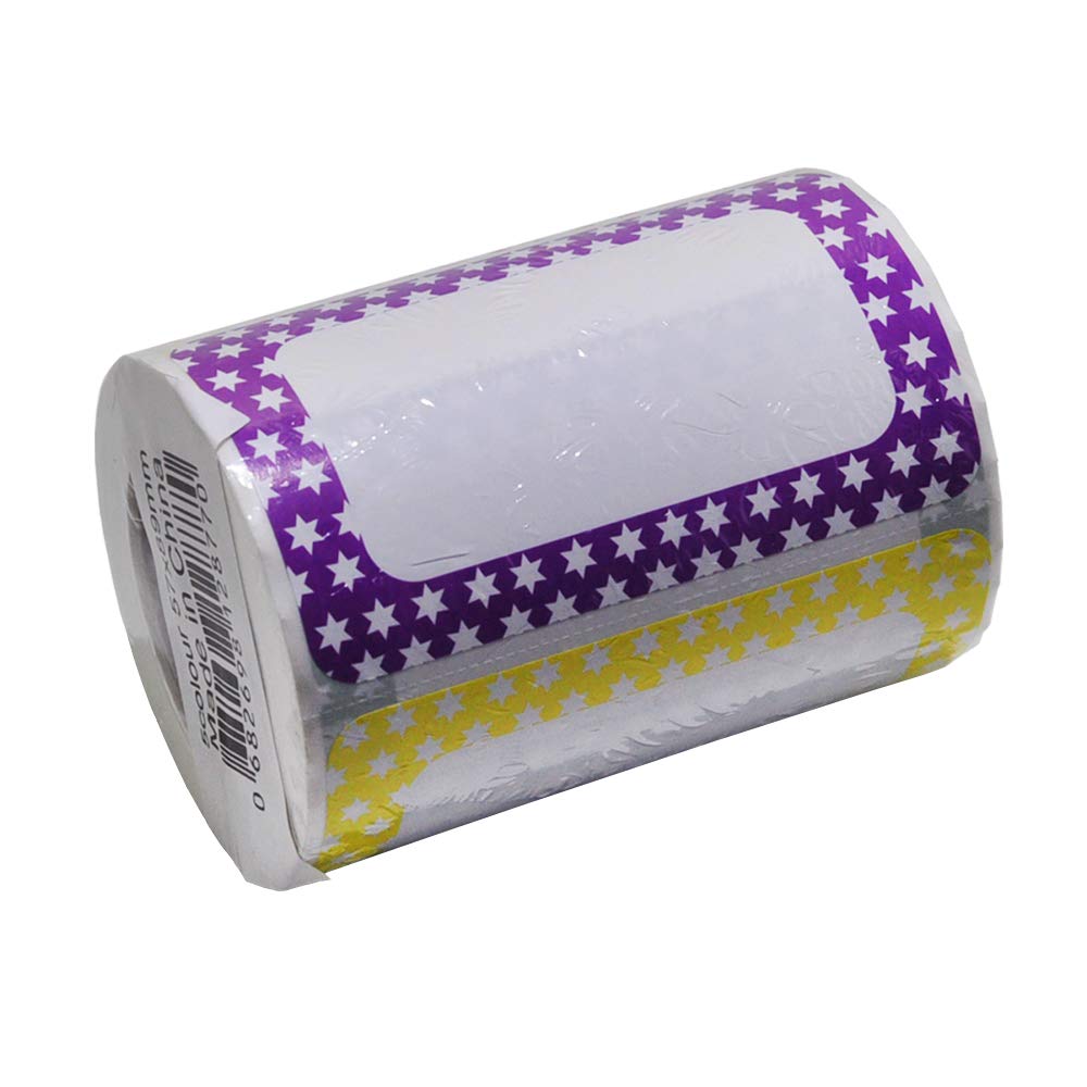 L LIKED 250 Stickers - Colors Plain Name tag Labels with Perforated Line for School Office Home (Star - 250 Labels)