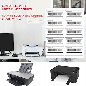 L LIKED Printable White Sticker Labels 2 x 4 Inches Mailing Labels, Laser/Inkjet Printing - Matte, 10 per Sheets