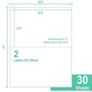 L LIKED Half Sheet 5.5 x 8.5 Inches Shipping Address Labels for Laser/Ink Jet Printer