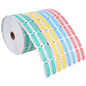 L LIKED 8000 Assorted Double Raffle Tickets 2000 per Roll 50/50 (Blue, Green, Red, Yellow)