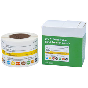 L LIKED Dissolvable Label Shelf Life for Food Rotation Use by Stickers 2 x 3 Inch Roll of Labels (250 Labels/Roll)