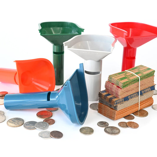 L LIKED 175 Assorted Flat Striped Coin Wrappers & 5 Coin Sorters Tubes, Color-Coded,Easy to Load