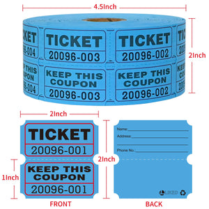 L LIKED Raffle Tickets Double Rolls 1000 per Roll 50/50 Raffle Tickets for Events, Entry, Class Reward, Fundraiser & Prizes